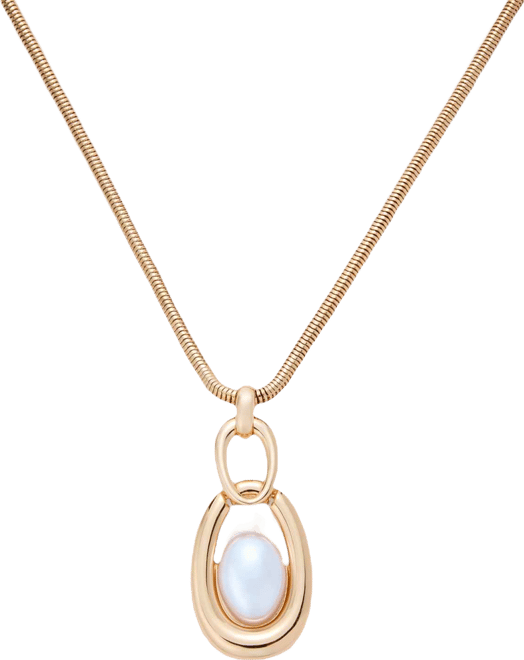 Imitation Pearl Open Pendant Necklace, 32-1/2" + 3" extender, Macy's Exclusive