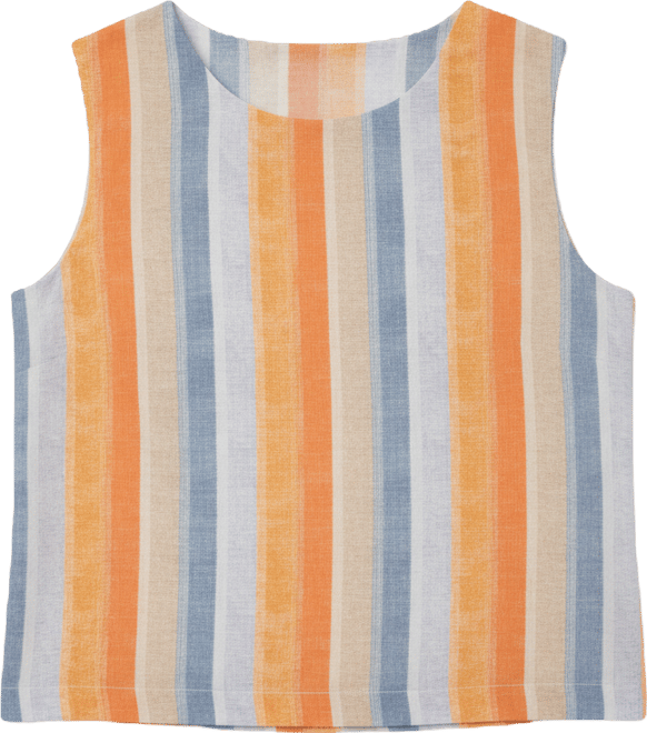 Women's Striped Sleeveless Crew Neck Top