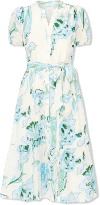 Women's V-Neck Belted Midi Dress