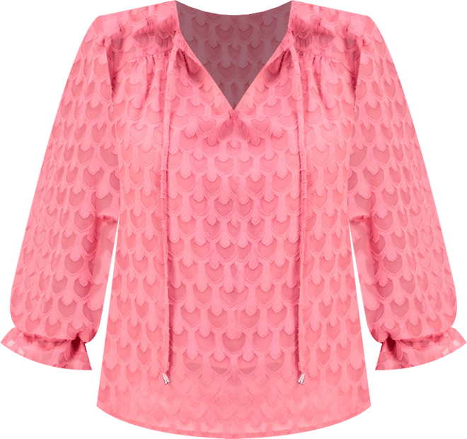 Women's Textured Tie-Neck Top