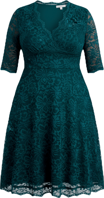 embroidery dress with lace Floral Lace Midi Dress– Teuta Matoshi