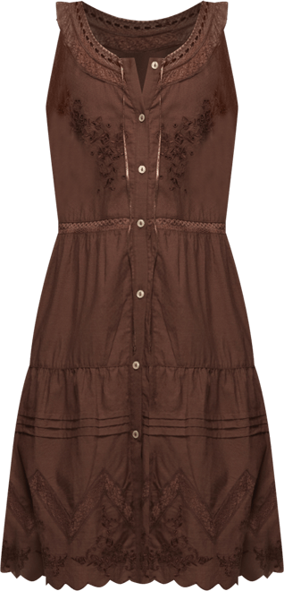 Lucky Brand Women's Embroidered Drop Waist Mini Dress - Macy's
