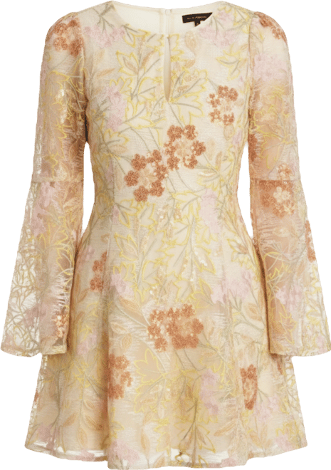 おすし✴︎key neck embroidery dress kensie Women's Embroidered Keyhole Neck Mesh Dress - Macy's