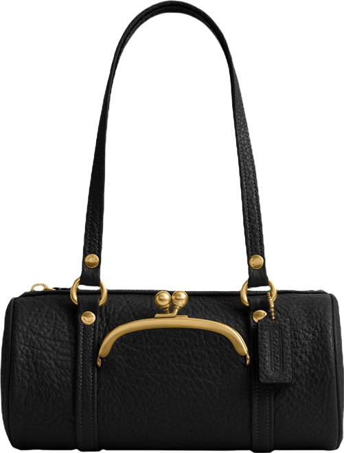 COACH Originals Kisslock Medium Pebble Leather Barrel Shoulder Bag