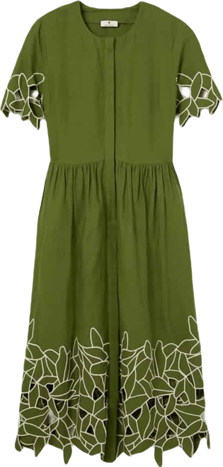 chinese dress ladies MILIO Milano Red Flame Linen Pinstripe Shirt Dress Medium main image 0