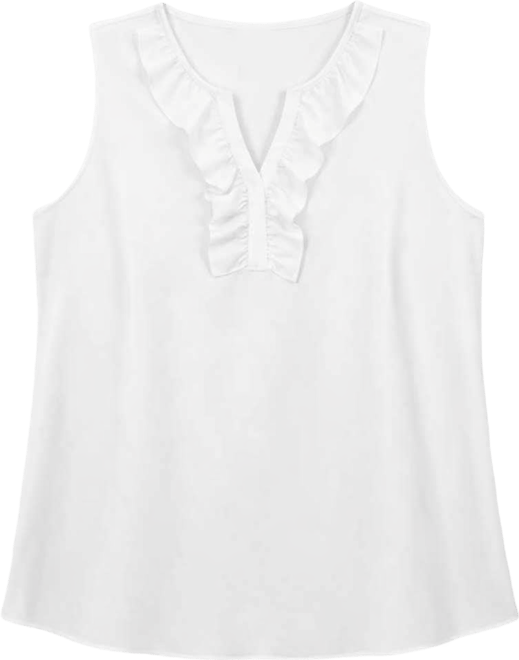 Plus Size Ruffle-Front Sleeveless Top