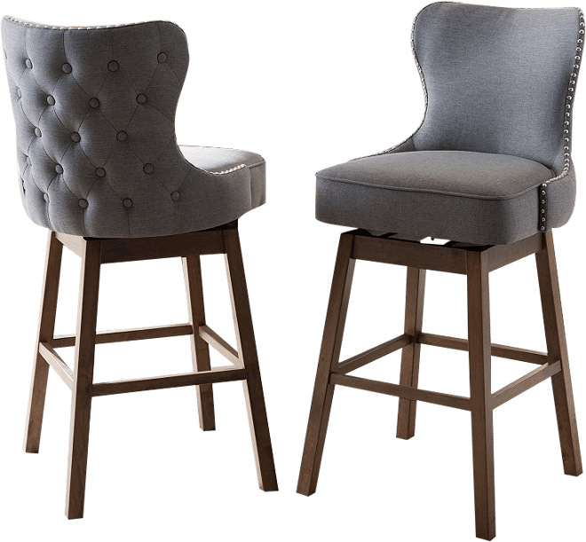 Baxton Studio Gradisca Swivel Bar Stool 2 piece Set