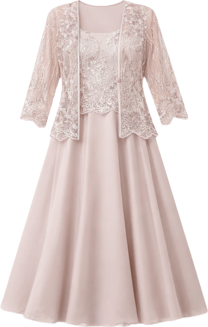 Petite Sequin Embroidered Long Jacket & Ball Gown, 2-Piece Set