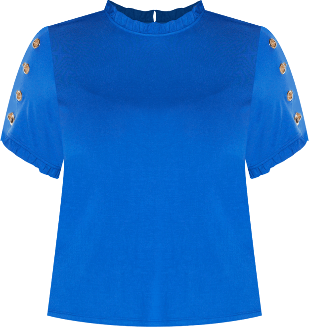 Plus Size Ruffle-Trim Grommet Knit Top