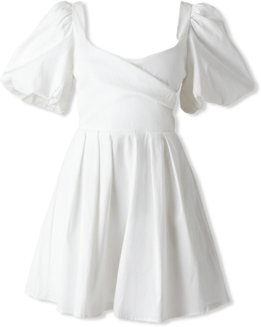 Women's Puff Sleeve Mini Wedding Dress