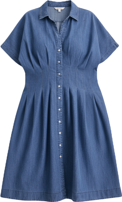 nina parker trendy plus size denim ruched tie front dress Denim Shirtdress Macys Plus Size Denim Dress Nina Parker Trendy Plus Size  Denim Ruched Tie-Front
