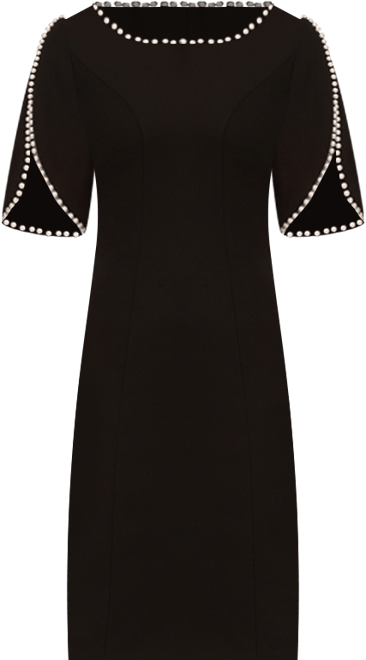 Women's Faux-Pearl-Trim Sheath Dress