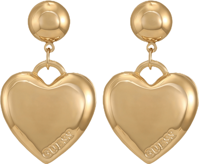 Gold-Tone Plated Heart Drop Earrings