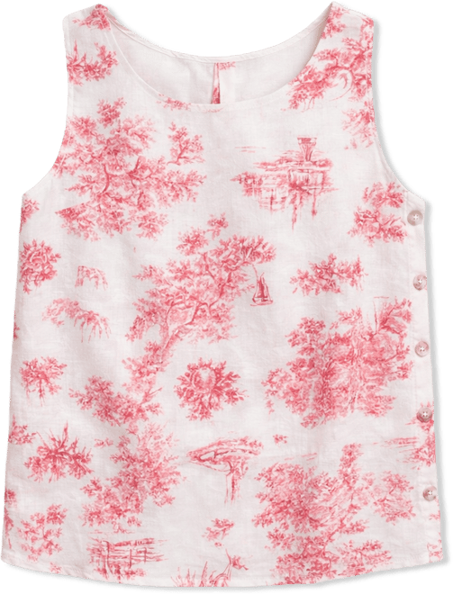 Women's 100% Linen Pleated-Back Sleeveless Top, Macy's Exclusive