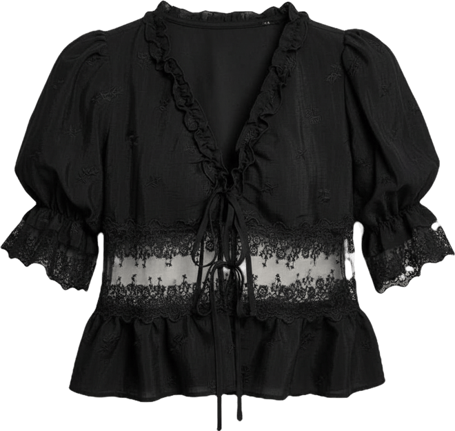 Women's Lace Trim Woven Top, Macy's Exclusive