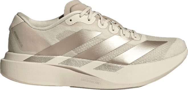 Women's adidas Adizero Evo SL - Wonder White/Cyber Metallic/Warm Vanilla / 8.5