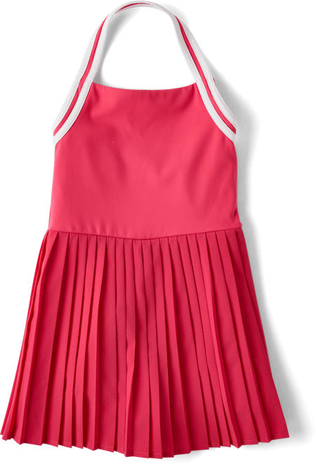 tiered pleated tennis dress Navy Criss Cross Back Pleated Tennis Dress XXL