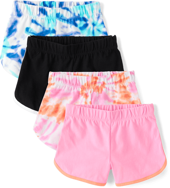 Girls Tie Dye Dolphin Shorts 4-Pack - PINK | The Children's Place