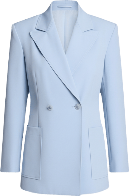 Women's Luxe Twill Double-Breasted Blazer
