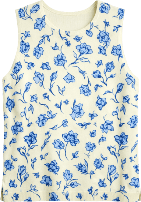 Petite Poetic Floral Feminine Tank Sweater, Macy's Exclusive