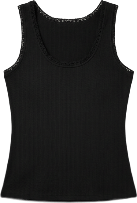 Women's Crocheted-Trim Ribbed Tank Top, Macy's Exclusive