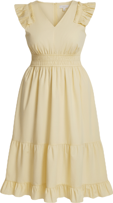 Plus Size Flutter-Sleeve Tiered Maxi Dress