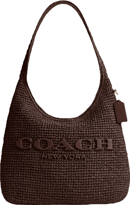 COACH Brooklyn Large Straw Shoulder Bag 34 - Macy's