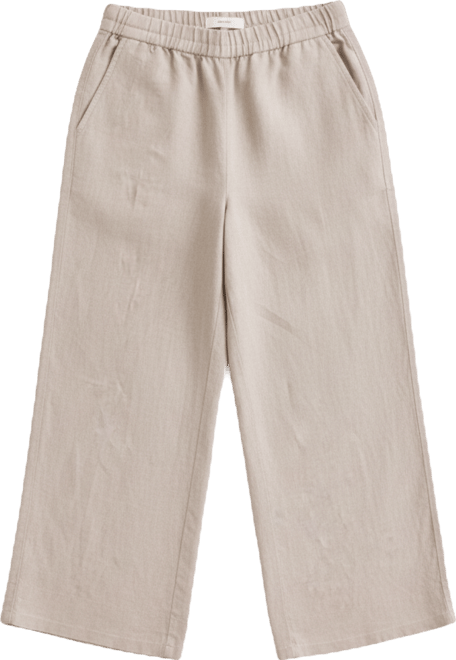 Women's Cropped Wide-Leg 100% Linen Pants, Exclusively at Macy's