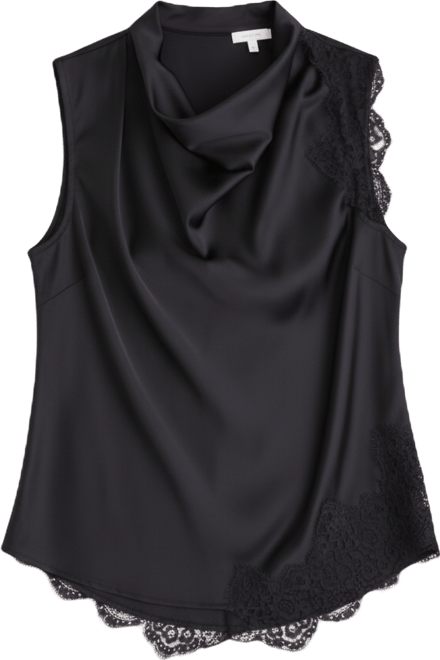 Women's Lace-Trim Cowl-Neck Sleeveless Top, Macy's Exclusive