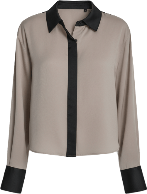 Petite Patch Work Button-Up Top