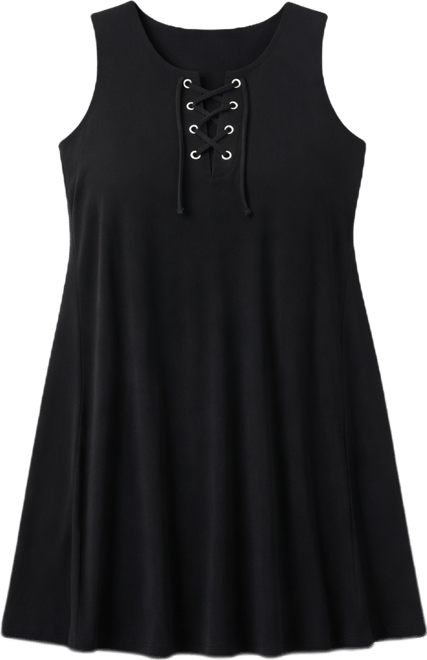 knee length dresses for ladies Plus Size Janelle Lace Up Dress main image 0
