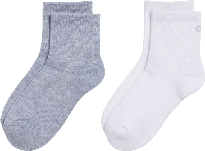 CALIA Women's Solid Quarter Crew Socks – 2 Pack