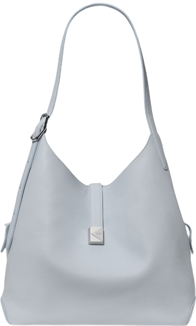 Deco Large Pebbled Leather Shoulder Bag