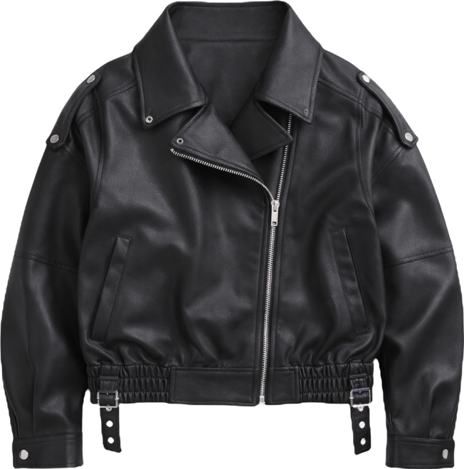 Women's Faux-Leather Zip-Front Bomber Jacket, Macy's Exclusive