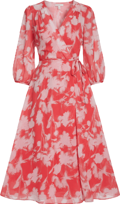 Calvin Klein Women's 3/4-Sleeve V-Neck Midi Dress
