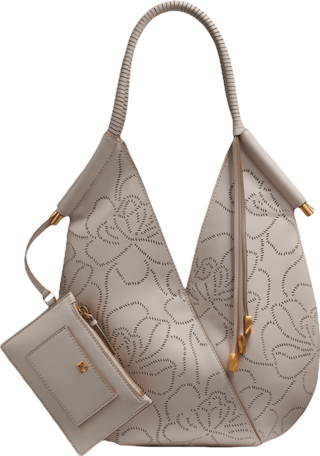 Baldwin Floral Perforated Large Shoulder Bag