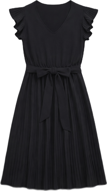 Women's Plisse Pleated Short-Sleeve Dress