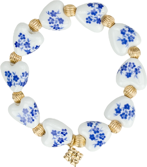 Gold-Tone Plated Heart Stretch Bracelet