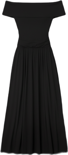 Women's Off the Shoulder Drop Waist Maxi Dress