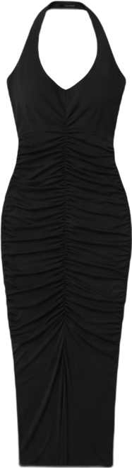 Women's Slinky Shirred Halter Maxi Dress