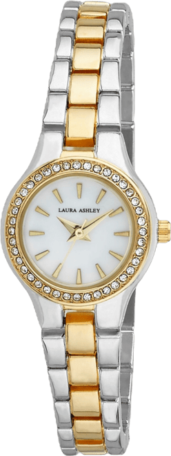 Gold Mini Link Crystal Bezel Bracelet Watch