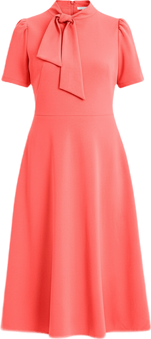 London Style Womens Midi High Neck Short Sleeve Fit + Flare Dress - JCPenney