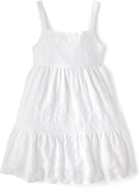 white dress kids Girls Lila In Fresh Seaside Eyelet Dont hesitate White Dress For 10 Years