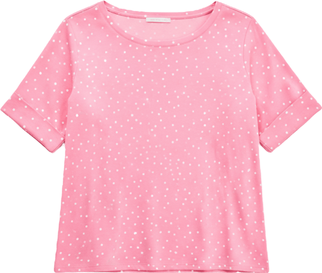 Plus Size Boat-Neck Elbow Sleeve Cotton Top, Exclusively at Macy's