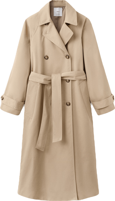 Women's Long Double-Breasted Trench Coat