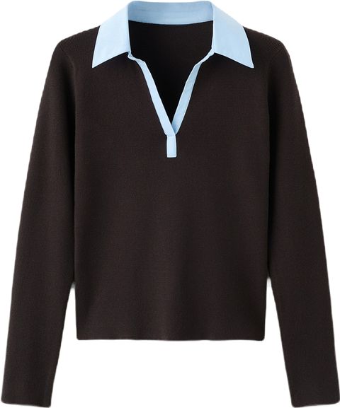 Women's Combined Shirt-Collar Sweater