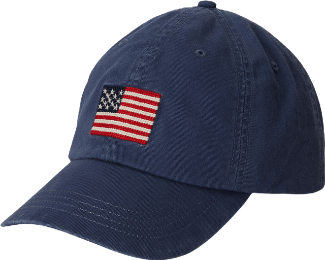 Flag-Embroidered Twill Ball Cap