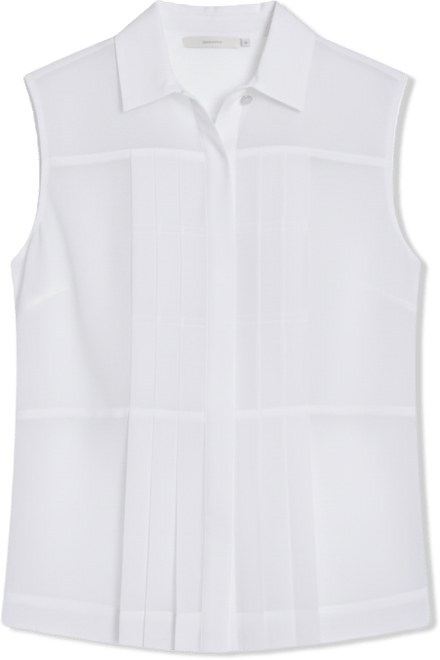 Women's Sleeveless Pleated Front Blouse