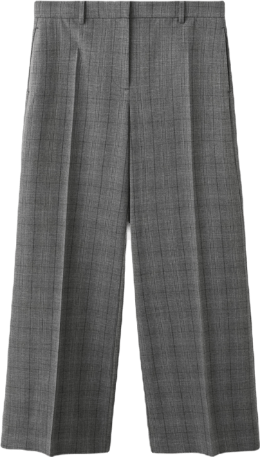 Women's Wide Leg Check Suit Trousers
