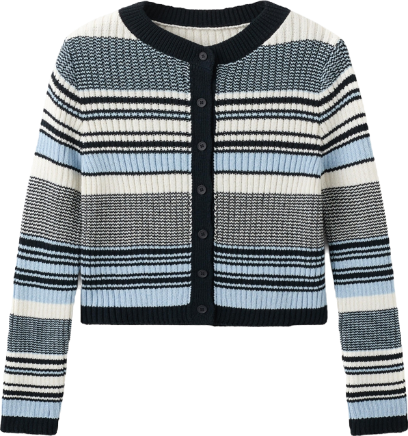 Women's Stripped Knit Cardigan